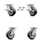 Service Caster 5 Inch Kingpinless Rubber on Aluminum Wheel Caster Swivel Locks 2 Brakes, 4PK SCC-KP30S520-RAR-SLB-BSL-2-BSL-2 - alternate 1